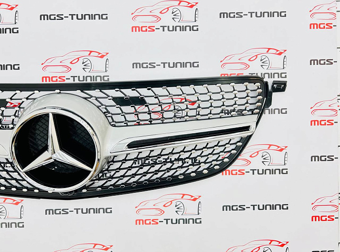 Решетка в стиле Diamond Silver для Mercedes GLE-coupe C292 (2015-2019) / Решетка в стиле Даймонд Серебро для Мерседес ГЛЕ-купе Ц292 (2015-2019)