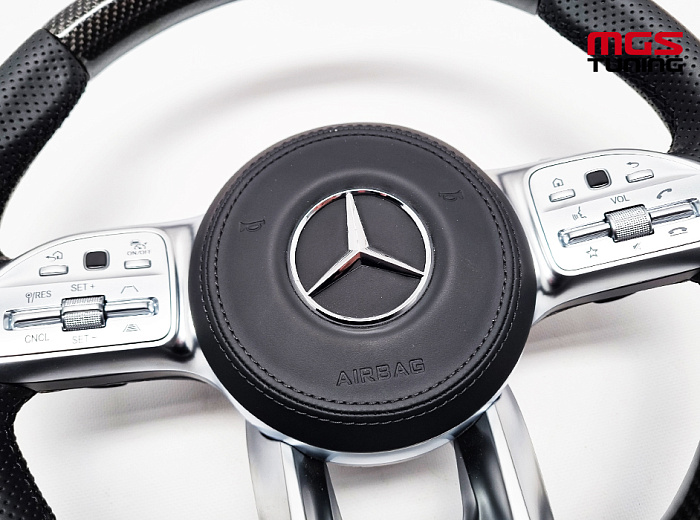 Руль Mercedes 63 AMG карбон с активным круиз контролем + подушка / Руль Мерседес 63 АМГ карбон с активным круиз контролем + подушка