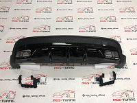 Диффузор Mercedes GLA-class x156 13-16гг. в стиле GLA45 AMG black + чёрные насадки в стиле GLA45 AMG / Диффузор Мерседес ГЛА-класс Х156 13-16гг. в стиле ГЛА45 АМГ чёрный + чёрные насадки в стиле ГЛА45 АМГ