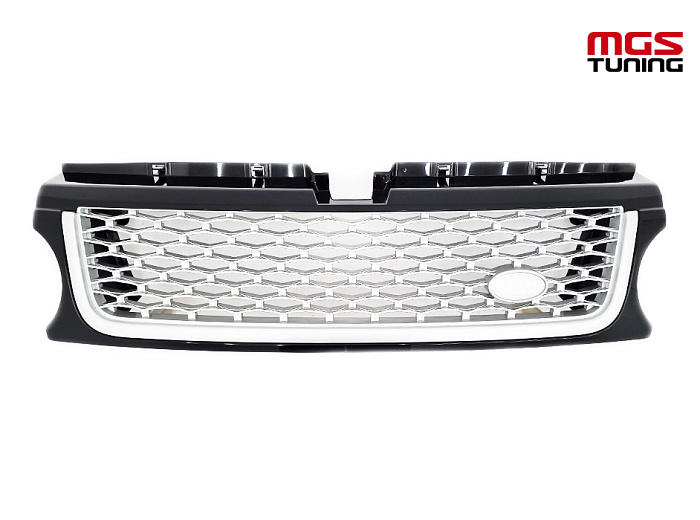 Решетка Range Rover Sport Autobiography черный глянец/серебро 05-13 гг. / Решетка Рэйндж Ровер Спорт Автобиография черный глянец/серебро 05-13 гг.