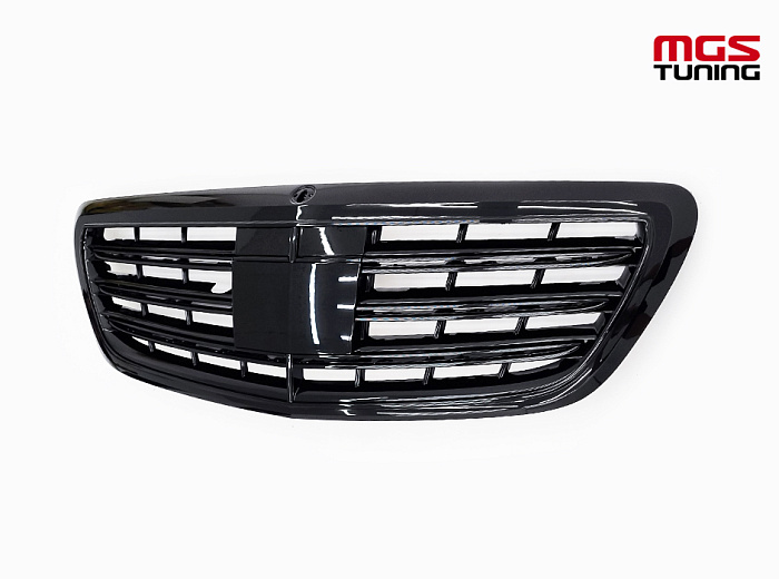 Решетка в стиле S65 AMG черный глянец для Mercedes S-class W222 (2013-2020) / Решетка в стиле С65 АМГ черный глянец для Мерседес С-класс В222 (2013-2020)