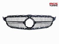 Решетка в стиле Diamond Black (под камеру) для Mercedes C-class W205/C205 рест. (2018-2021) / Решетка в стиле Даймонд Черная (под камеру) для Мерседес Ц-класс В205/Ц205 рест. (2018-2021)