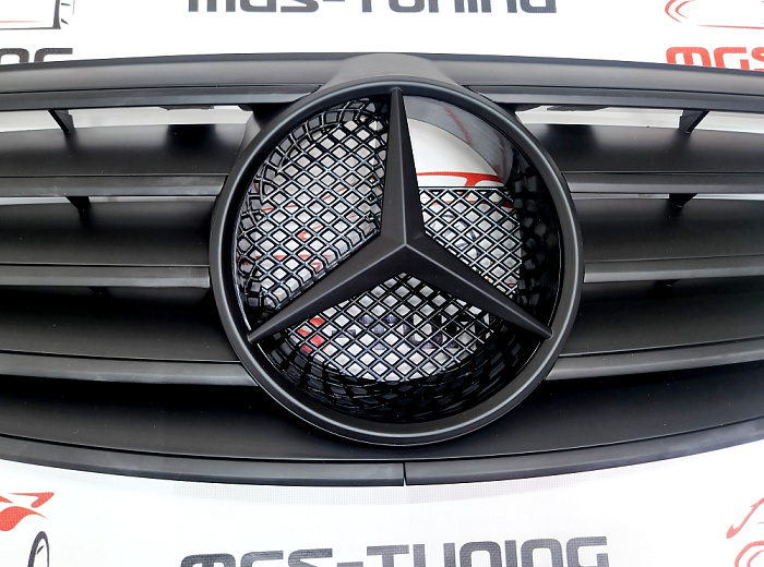 Решетка полностью черная матовая для Mercedes E-class W211 (2002-2006) / Решетка полностью черная матовая для Мерседес Е-класс В211 (2002-2006)