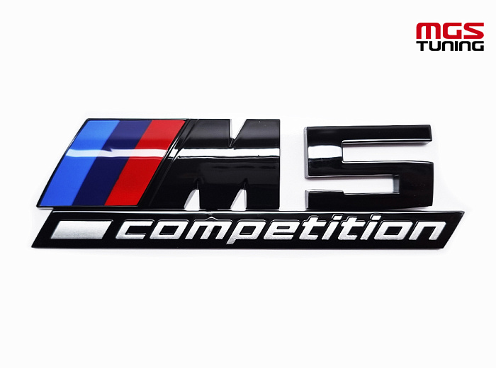 Шильдик "M5 Competition" на багажник черный глянец / Шильдик "М5 Компетишн" на багажник черный глянец