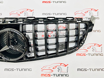 Решётка Mercedes C-class w205 GT style black для оригинала С63 3
