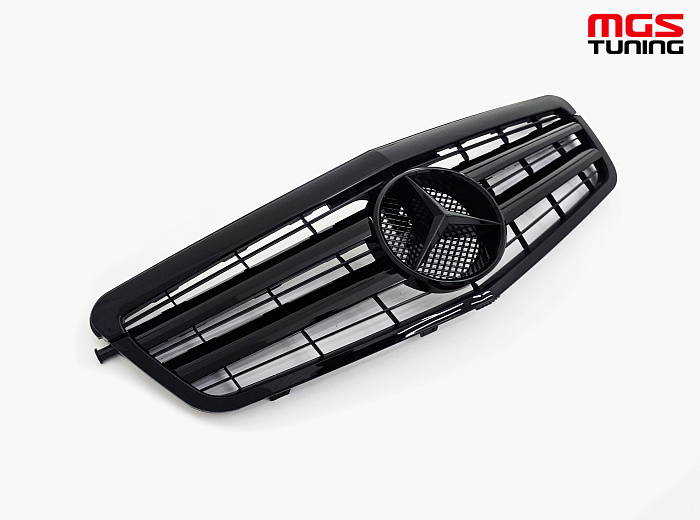 Решетка в стиле 2 полосы полностью черная для Mercedes E-class W212 (2009-2013) / Решетка в стиле 2 полосы полностью черная для Мерседес Е-класс В212 (2009-2013)
