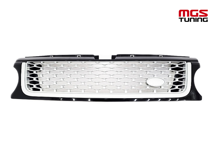 Решетка Range Rover Sport Autobiography черный глянец/серебро 05-13 гг. / Решетка Рэйндж Ровер Спорт Автобиография черный глянец/серебро 05-13 гг.
