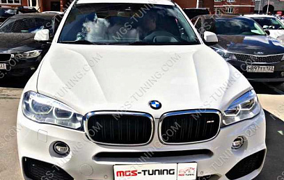 Решётка в стиле BMW X5 M f15 черный глянец и хром обод