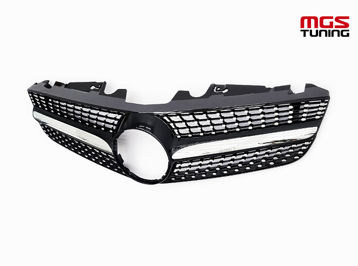 Решетка в стиле Diamond Black для Mercedes SL-class R230 2-й рест. (2008-2011) / Решетка в стиле Даймонд Черная для Мерседес СЛ-класс Р230 2-й рест. (2008-2011)