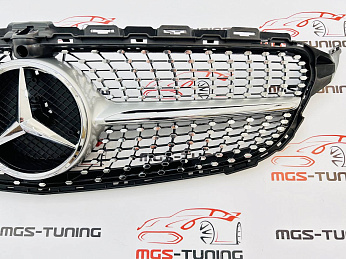Решётка Mercedes C-class w205 Diamond Silver (под камеру)3