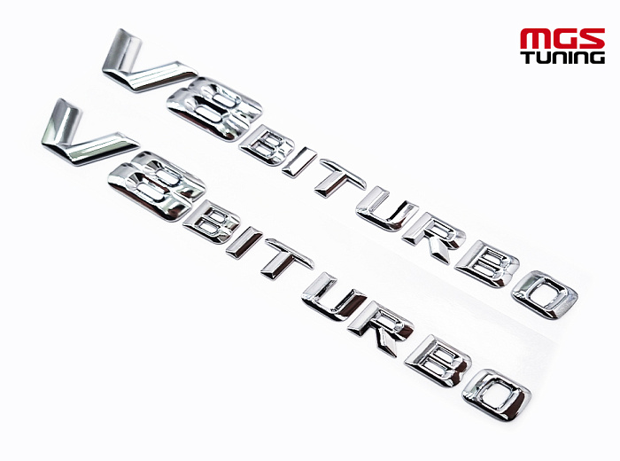 Шильдики V8 biturbo хром / Шильдики В8 Битурбо хром