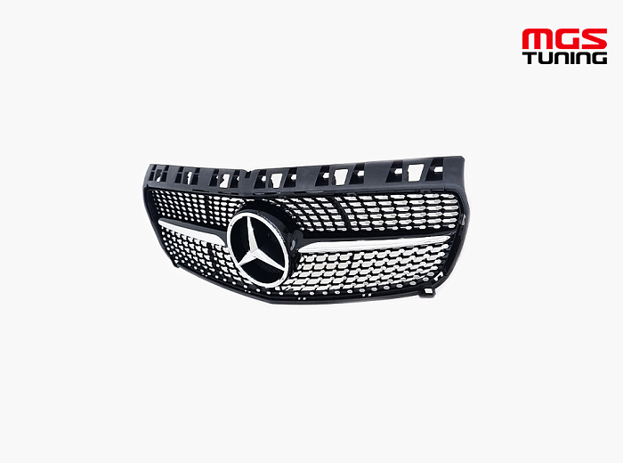 Решетка в стиле Diamond Black для Mercedes A-class W176 (2012-2015) / Решетка в стиле Даймонд Черная для Мерседес А-класс В176 (2012-2015)