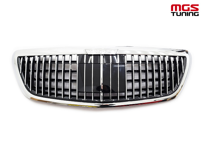 Решетка в стиле Maybach (с логотипом) для Mercedes S-class W222 (2013-2020) / Решетка в стиле Майбах (с логотипом) для Мерседес С-класс В222 (2013-2020)