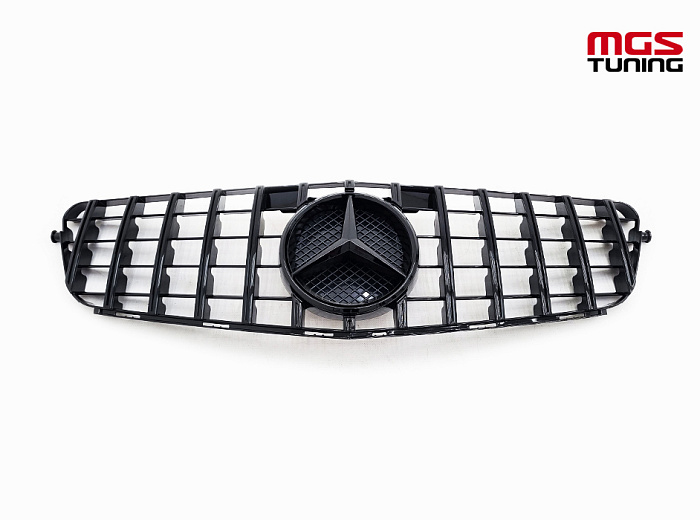 Решетка GT Style Black для Mercedes C-class W204 (2007-2014) / Решетка ГТ СТайл Черная для Мерседес Ц-класс В204 (2007-2014)