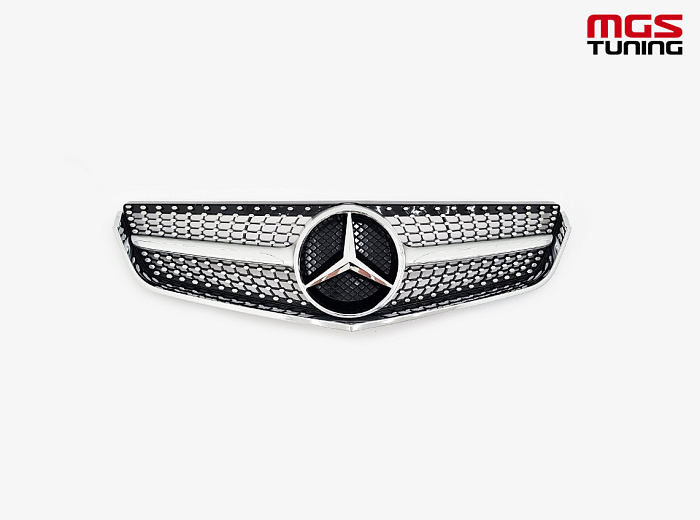 Решетка в стиле Diamond Silver для Mercedes E-class Coupe C207 (2009-2013) / Решетка в стиле Даймонд Серебро для Мерседес Е-класс Купе Ц207 (2009-2013)