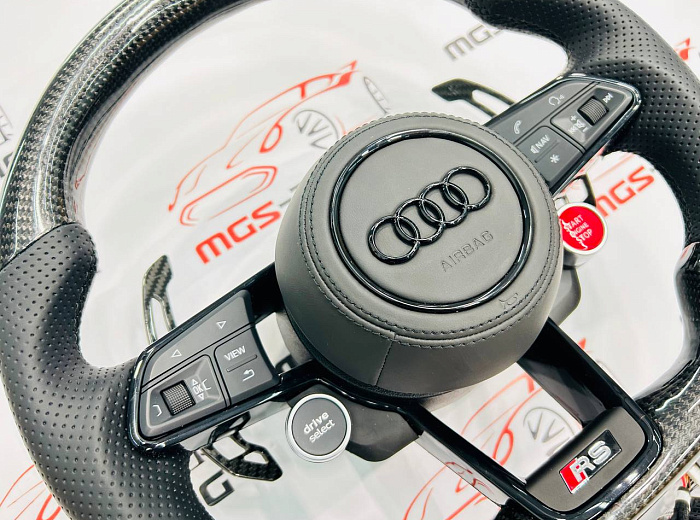Руль AUDI RS карбон + подушка / Руль Ауди РС карбон + подушка