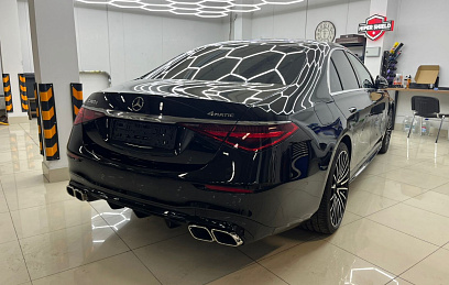 Задний диффузор Mercedes S-class S63 AMG w223 + хром насадки