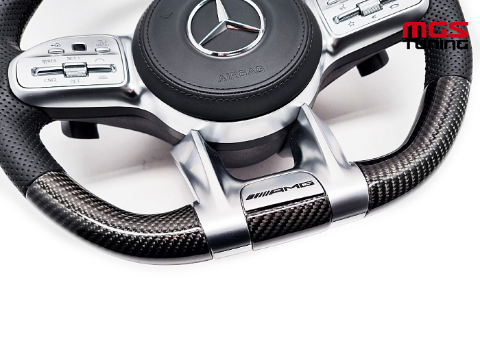 Руль Mercedes 63 AMG карбон с активным круиз контролем + подушка / Руль Мерседес 63 АМГ карбон с активным круиз контролем + подушка