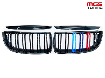 Решётка в стиле BMW M3 е90 05-08 с триколором М / Решётка в стиле БМВ М3 Е90 05-08 с триколором М