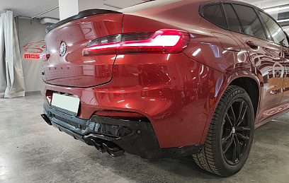 Спойлер на крышку багажника BMW X4 series G02 X4M style черный глянец