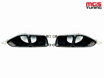 Насадки на выхлоп BMW 7 серия G11/G12 в стиле 760 черные / Насадки на выхлоп БМВ 7 серия Г11/Г12 в стиле 760 черные