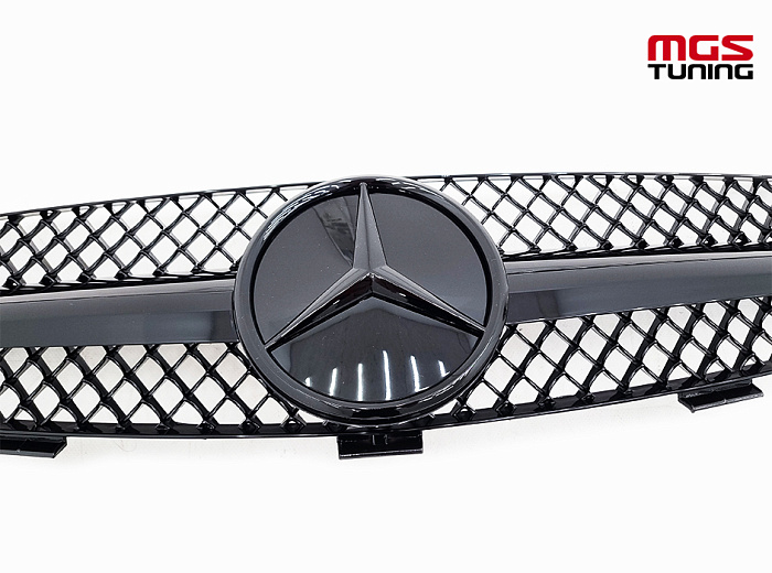 Решетка полностью черная для Mercedes CLK-class C209 (2003-2009) / Решетка полностью черная для Мерседес ЦЛК-класс Ц209 (2003-2009)