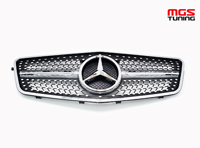 Решетка в стиле Diamond Silver для Mercedes E-class W212 (2009-2013) / Решетка в стиле Даймонд Серебро для Мерседес Е-класс В212 (2009-2013)