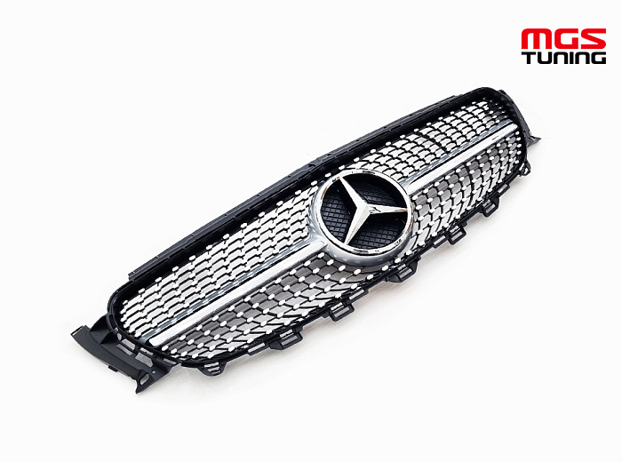 Решетка в стиле Diamond Silver (без камеры) для Mercedes E-class W213/C238 (2016-2020) / Решетка в стиле Даймонд Серебро (без камеры) для Мерседес Е-класс В213/Ц238 (2016-2020)
