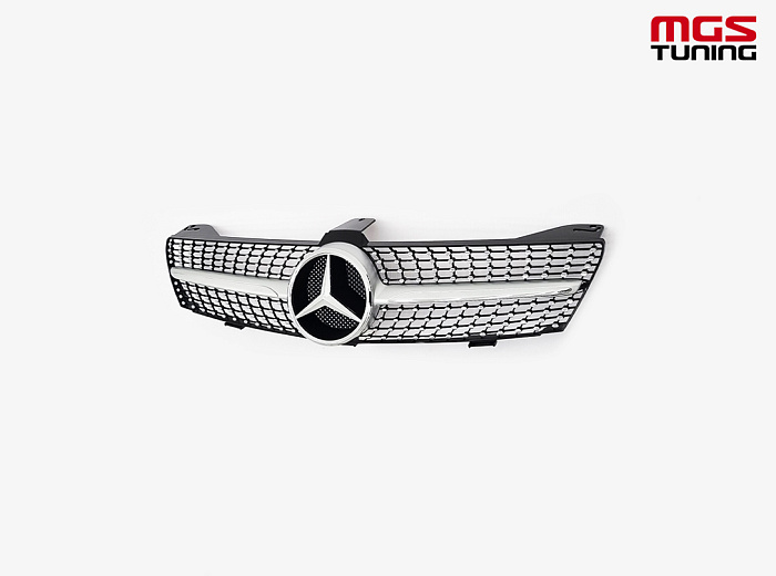 Решетка в стиле Diamond Silver для Mercedes CLS-class C219 рест. (2008-2010) / Решетка в стиле Даймонд Серебро для Мерседес ЦЛС-класс Ц219 рест. (2008-2010)