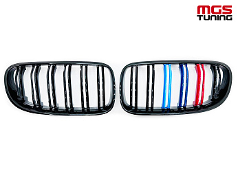 Решётка в стиле BMW M3 е92 10-13 с триколором М / Решётка в стиле БМВ М3 Е92 10-13 с триколором М
