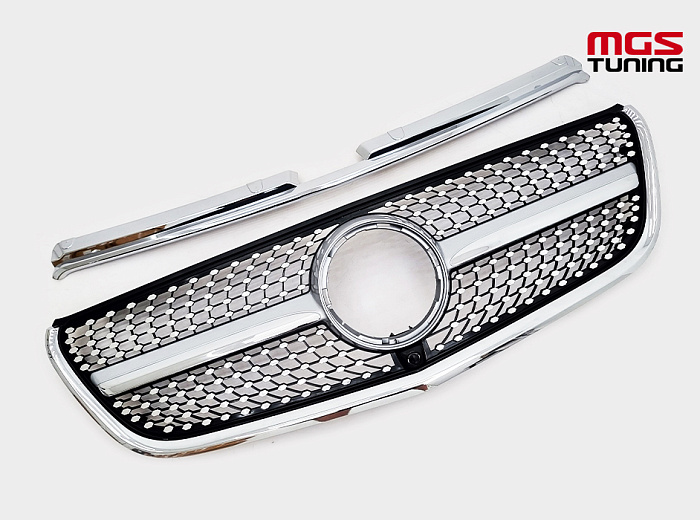 Решетка в стиле Diamond Silver для Mercedes Vito-class W447 (2014-2018) / Решетка в стиле Даймонд Серебро для Мерседес Вито-класс В447 (2014-2018)
