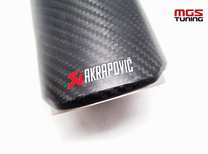 Насадка на выхлоп одинарная Akrapovic art sport карбон 102мм / Насадка на выхлоп одинарная Акрапович Арт Спорт карбон 102мм