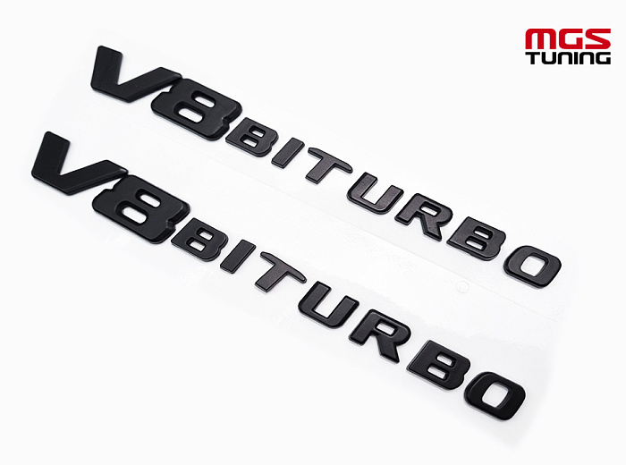 Шильдики V8 biturbo black нового образца / Шильдики В8 Битурбо чёрный нового образца