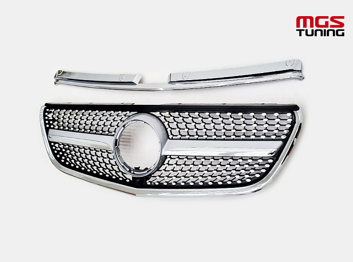 Решетка в стиле Diamond Silver для Mercedes Vito-class W447 (2014-2018) / Решетка в стиле Даймонд Серебро для Мерседес Вито-класс В447 (2014-2018)