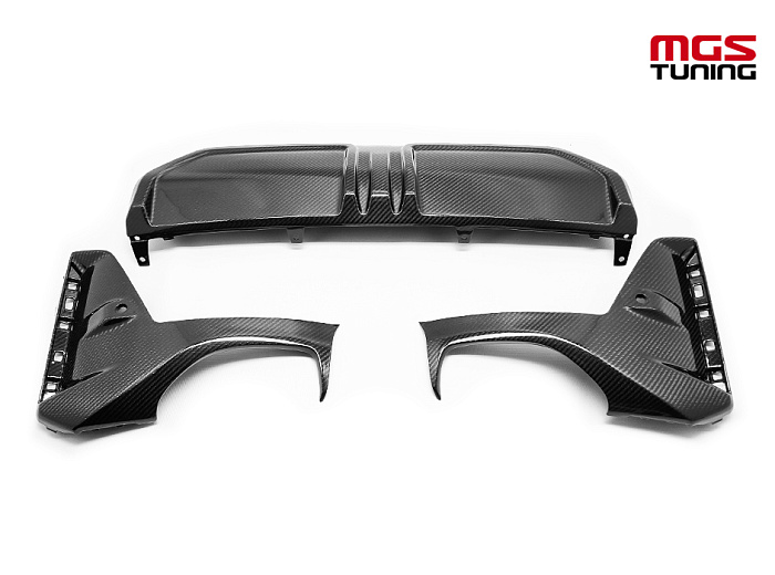 Диффузор заднего бампера M-Performance карбон для BMW 3 series G20 рест. (2022-н.в.) / Диффузор заднего бампера М-Перформанс карбон для БМВ 3 серия Г20 рест. (2022-н.в.)