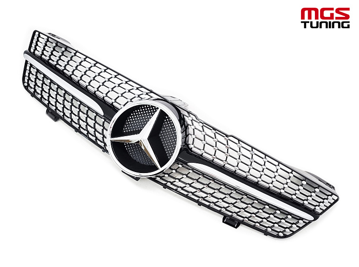 Решетка в стиле Diamond Black для Mercedes CLS-class C219 рест. (2008-2010) / Решетка в стиле Даймонд Черная для Мерседес ЦЛС-класс Ц219 рест. (2008-2010)