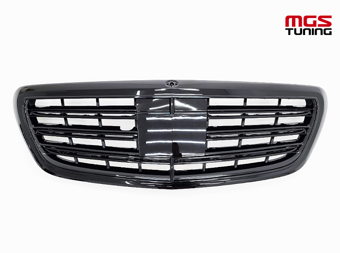 Решетка в стиле S65 AMG черный глянец для Mercedes S-class W222 (2013-2020) / Решетка в стиле С65 АМГ черный глянец для Мерседес С-класс В222 (2013-2020)