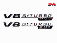 Шильдики V8 biturbo 4Matic+ хром / Шильдики В8 Битурбо 4Матик+ хром