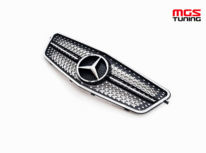 Решетка в стиле Diamond Black для Mercedes E-class W212 (2009-2013) / Решетка в стиле Даймонд Черная для Мерседес Е-класс В212 (2009-2013)