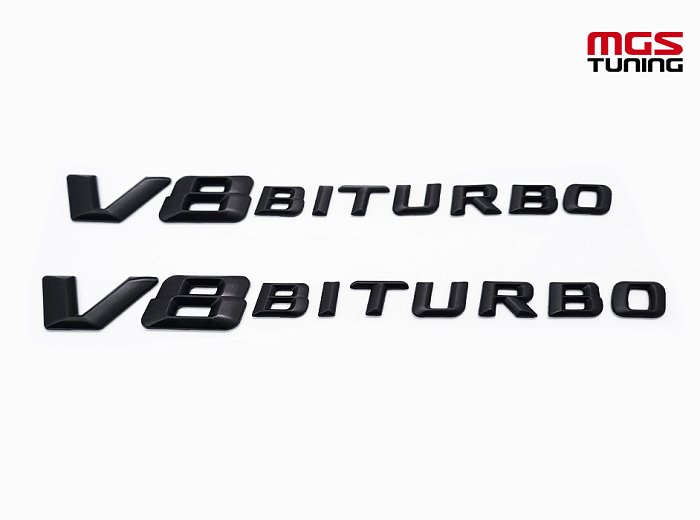 Шильдики V8 biturbo black / Шильдики В8 Битурбо чёрный