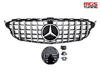 Решётка GT Style для Mercedes C-class w205/c205 (2014-2021) / Решётка ГТ стиль для Мерседес Ц-класс В205/Ц205 (2014-2021)