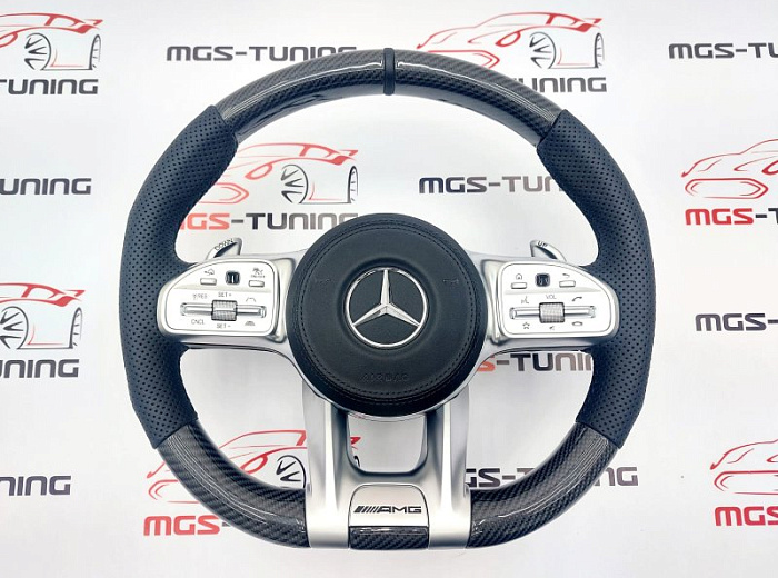 Руль Mercedes 63 AMG карбон с активным круиз контролем + подушка / Руль Мерседес 63 АМГ карбон с активным круиз контролем + подушка