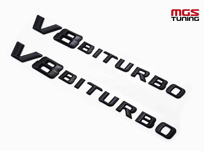 Шильдики V8 biturbo black / Шильдики В8 Битурбо чёрный