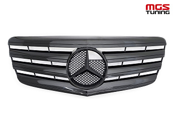 Решетка в стиле полностью черная для Mercedes E-class W211 рест. (2006-2009) / Решетка в стиле полностью черная для Мерседес Е-класс В211 рест. (2006-2009)