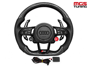 Руль AUDI RS карбон + подушка / Руль Ауди РС карбон + подушка