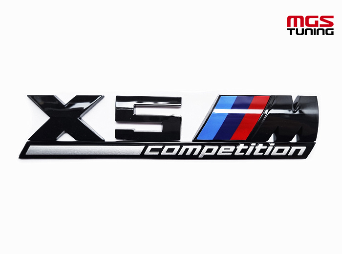 Шильдик на крышку багажника BMW "Х5 М Competition" черный глянец / Шильдик на крышку багажника БМВ "Х5 М Компетишн" черный глянец