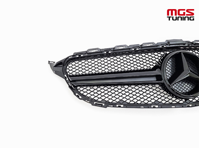 Решетка в стиле C63 Black (без камеры) для Mercedes C-class W205/C205 (2014-2018) / Решетка в стиле Ц63 Черная (без камеры) для Мерседес Ц-класс В205/Ц205 (2014-2018)