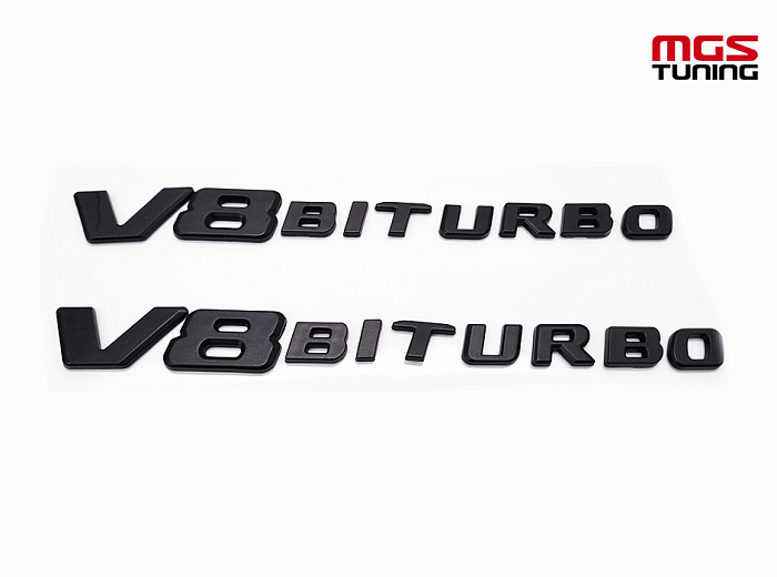 Шильдики V8 biturbo black нового образца / Шильдики В8 Битурбо чёрный нового образца