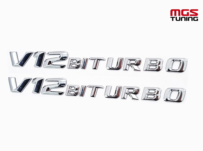 Шильдики V12 biturbo хром / Шильдики В12 Битурбо хром