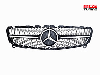 Решетка в стиле Diamond Black для Mercedes A-class W176 рест. (2015-2018) / Решетка в стиле Даймонд Черная для Мерседес А-класс В176 рест. (2015-2018)